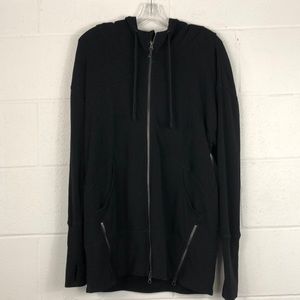 Zella Hooded Zip Up Sweatshirt Black Women’s Size Large